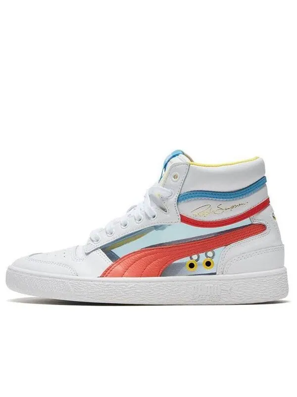 Кроссовки ralph sampson mid glass 'white/hot coral/ethereal blue' Puma — изображение 1 из 4, белый/красный/синий