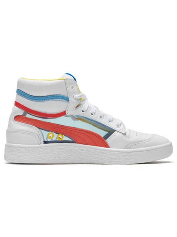 Кроссовки ralph sampson mid glass 'white/hot coral/ethereal blue' Puma — изображение 2 из 4, белый/красный/синий