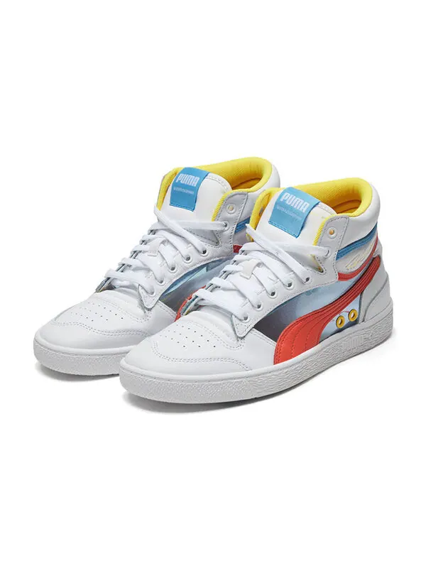 Кроссовки ralph sampson mid glass 'white/hot coral/ethereal blue' Puma — изображение 3 из 4, белый/красный/синий