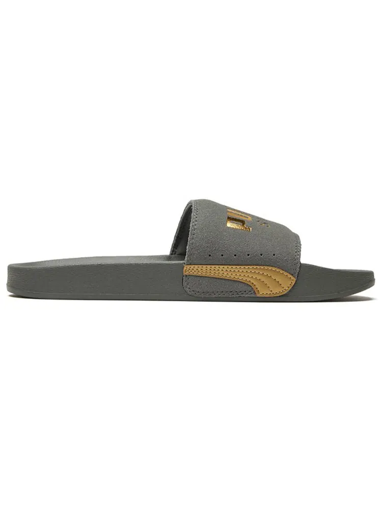 Шлепанцы PUMA Leadcat FTR Suede Classic Slide Grey/Gold — изображение 2 из 4, золотистый