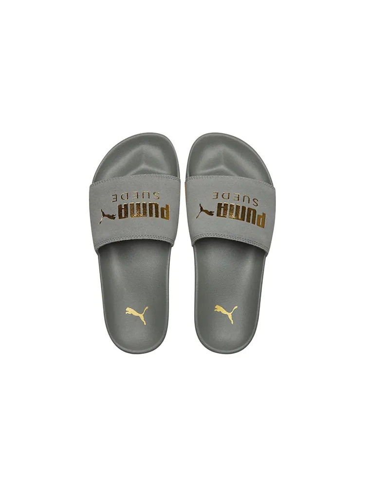 Шлепанцы PUMA Leadcat FTR Suede Classic Slide Grey/Gold — изображение 3 из 4, золотистый