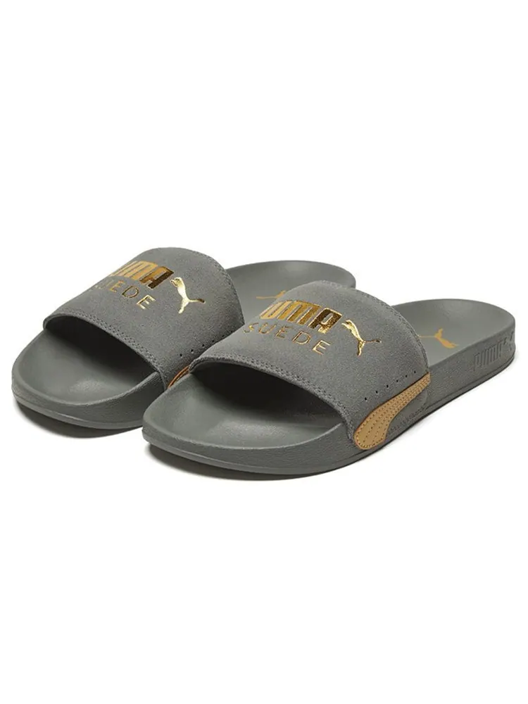 Шлепанцы PUMA Leadcat FTR Suede Classic Slide Grey/Gold — изображение 4 из 4, золотистый