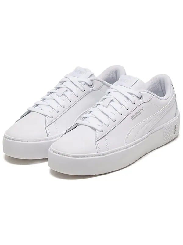 Кроссовки smash platform v2 'triple white' Puma — изображение 3 из 4, белый/серебристый