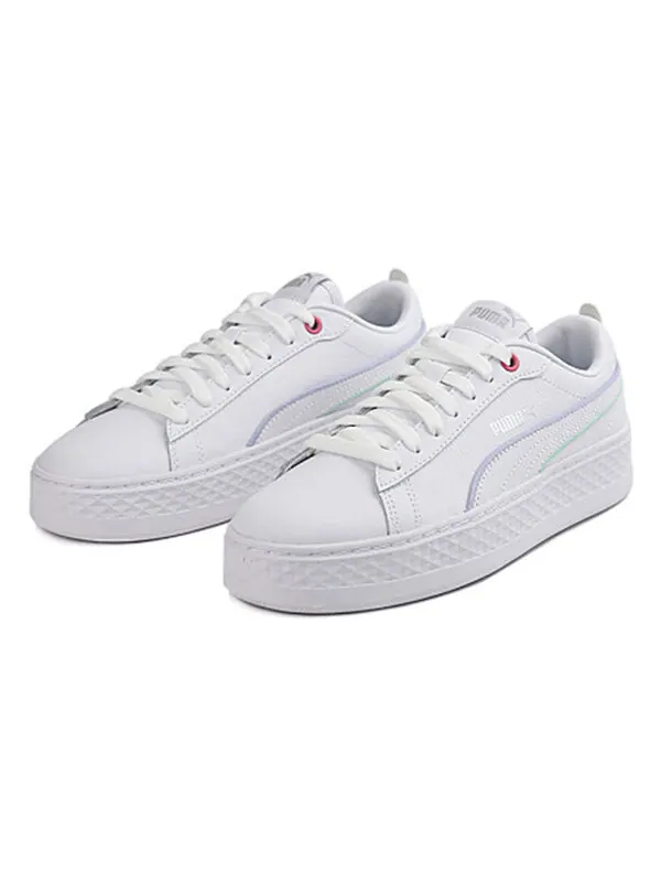 Кроссовки smash platform 'piping - white lilac' Puma — изображение 2 из 4, белый