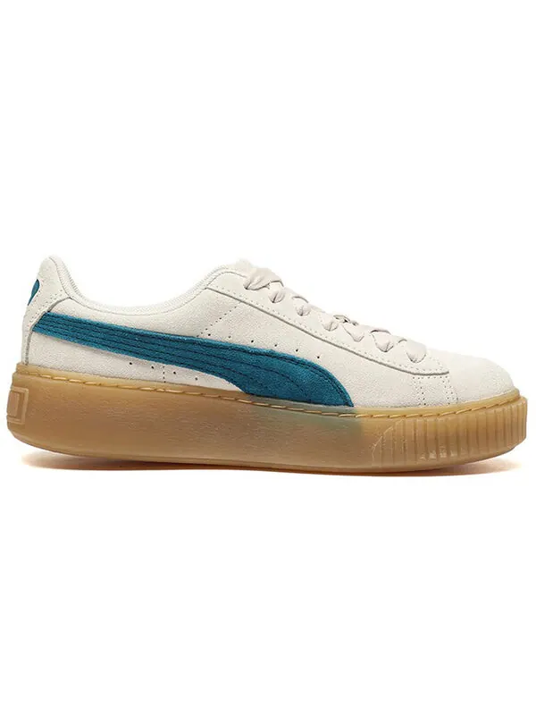 Кроссовки suede platform core grey/blue/gum Puma — изображение 2 из 4, серый/синий