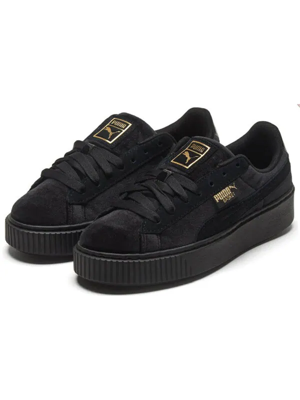 Кроссовки platform velvet 'black gold' Puma — изображение 3 из 4, черный/золотистый