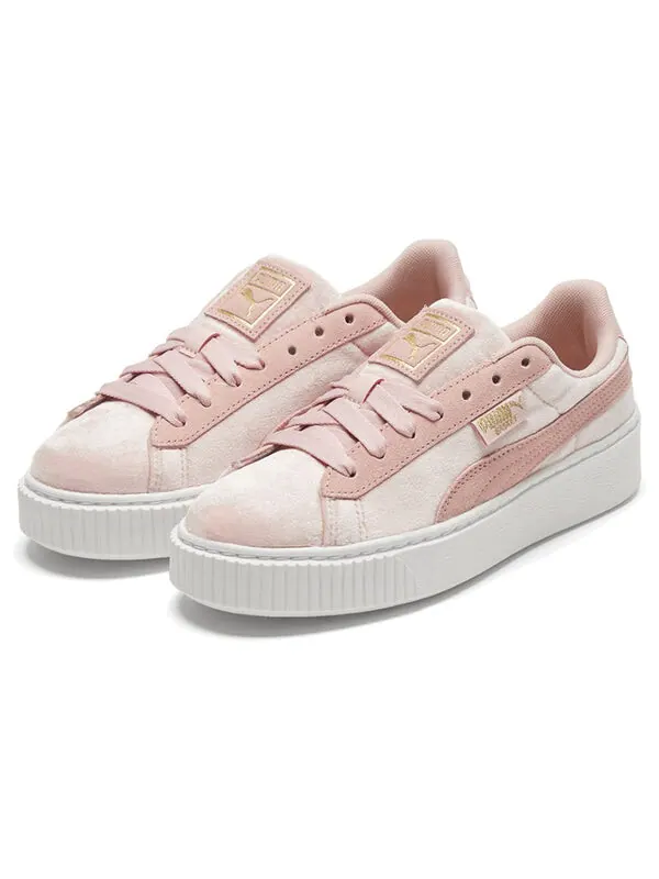 Кроссовки platform velvet pink/white low casual board shoes Puma — изображение 3 из 4, розовый/синий