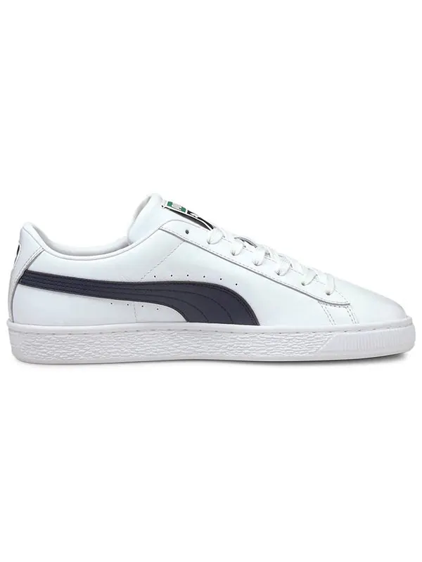 Кроссовки basket classic 21 'white peacoat' Puma — изображение 2 из 4, белый/синий