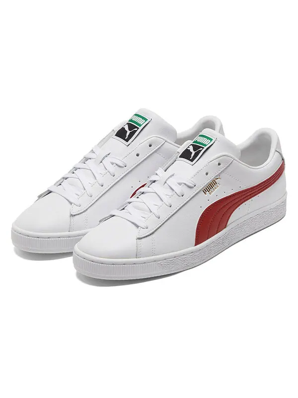 Кроссовки basket classic 21 'white chili oil' Puma — изображение 3 из 4, белый/красный