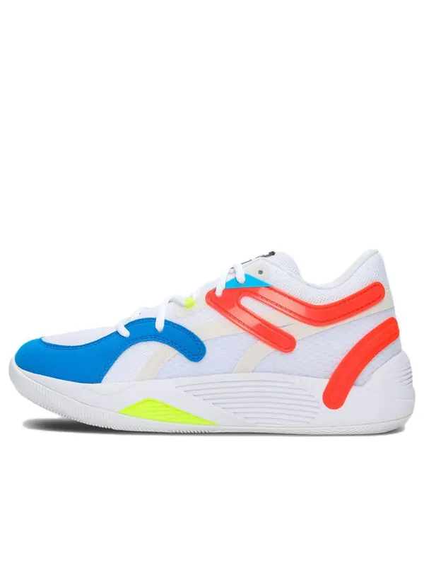 Кроссовки trc blaze court 'white cherry tomato' Puma — изображение 1 из 4, белый/синий/оранжевый
