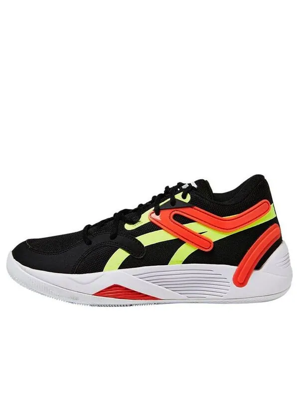 Кроссовки trc blaze court 'black cherry tomato' Puma — изображение 1 из 4, черный/оранжевый/зеленый