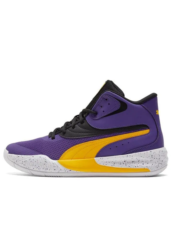 Кроссовки triple mid splatter 'prism violet spectra yellow' Puma — изображение 1 из 4, фиолетовый/желтый/белый