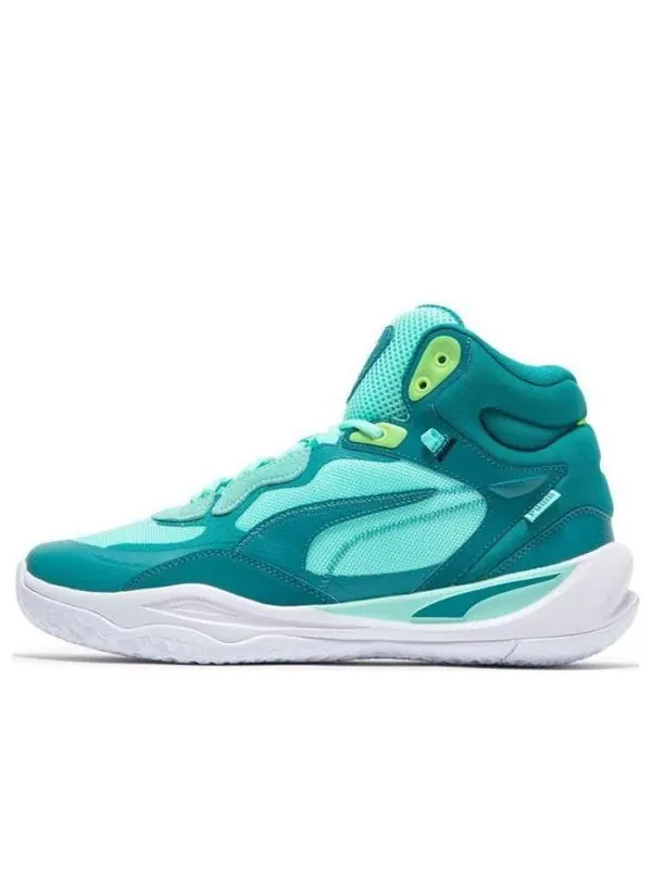 Кроссовки playmaker pro mid 'teal' Puma — изображение 1 из 4, зеленый/белый