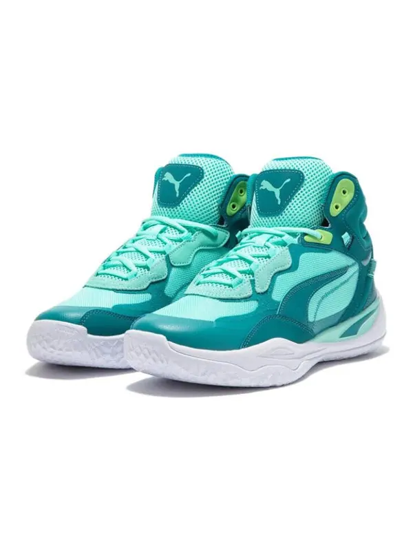 Кроссовки playmaker pro mid 'teal' Puma — изображение 3 из 4, зеленый/белый