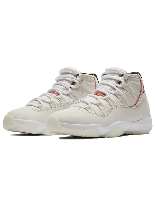Кроссовки 11 retro 'platinum tint' Air Jordan — изображение 3 из 4, платиновый/красный