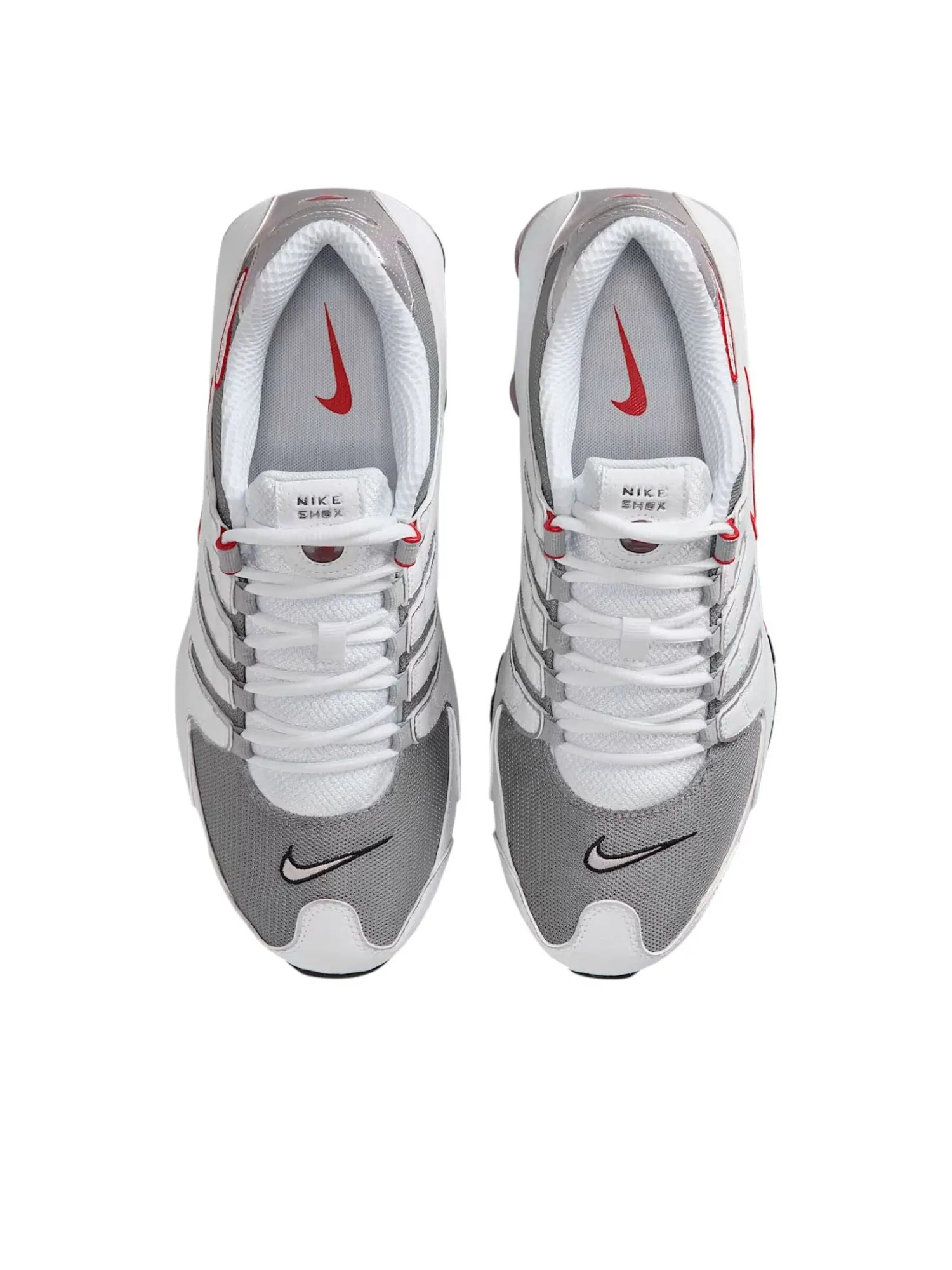 Кроссовки Nike Shox NZ 'White Sport Red Cool Grey' — изображение 2 из 6, серый
