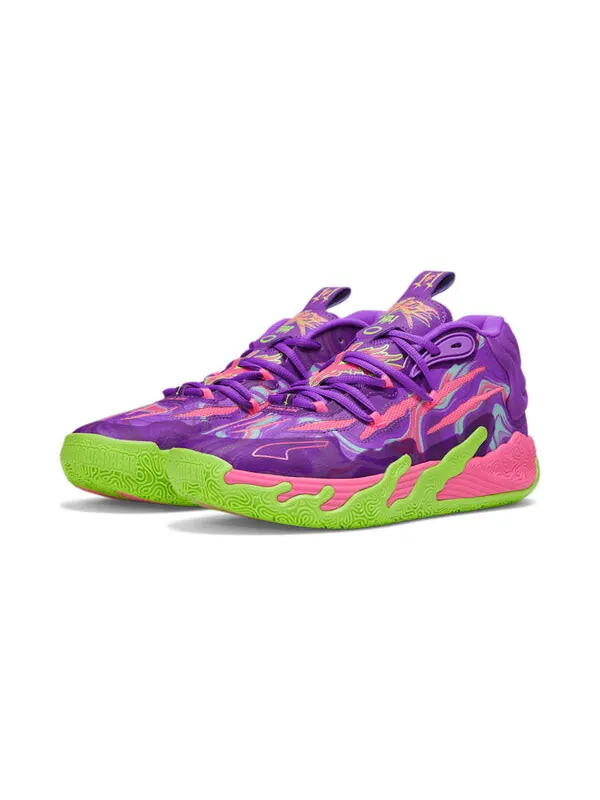 Кроссовки mb.03 'toxic' Puma — изображение 2 из 4, фиолетовый/зеленый