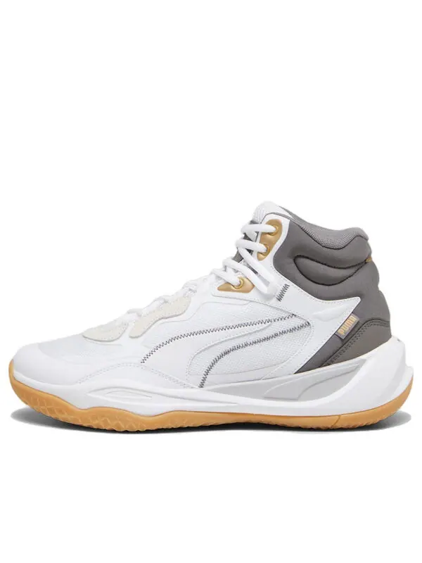 Кроссовки playmaker pro mid trophies 'white grey gold' Puma — изображение 1 из 4, серый//золотистый