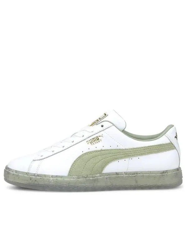 Кроссовки basket 'in bloom - desert sage' Puma — изображение 1 из 4, белый/зеленый