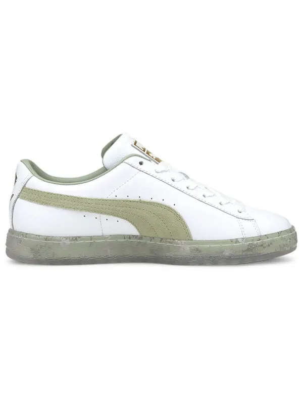 Кроссовки basket 'in bloom - desert sage' Puma — изображение 2 из 4, белый/зеленый