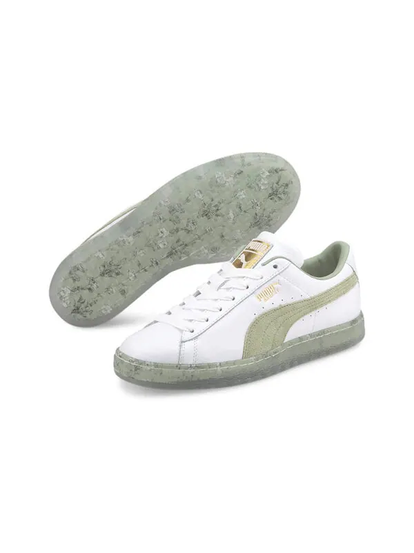 Кроссовки basket 'in bloom - desert sage' Puma — изображение 3 из 4, белый/зеленый