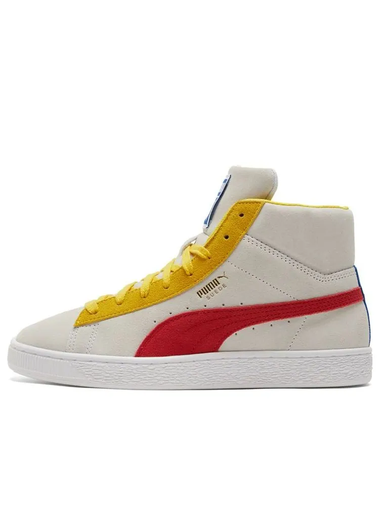 Кеды PUMA Suede Mid 21 'White Red Lemon' — изображение 1 из 5, бежевый