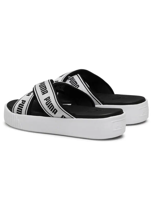 Тапочки platform slide tape slippers for black/white Puma — изображение 4 из 4, черный/белый
