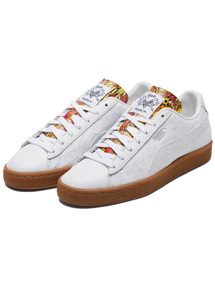 Кеды PUMA Romero Britto x Basket 'Embroidered - White Gum' — изображение 3 из 6, белый