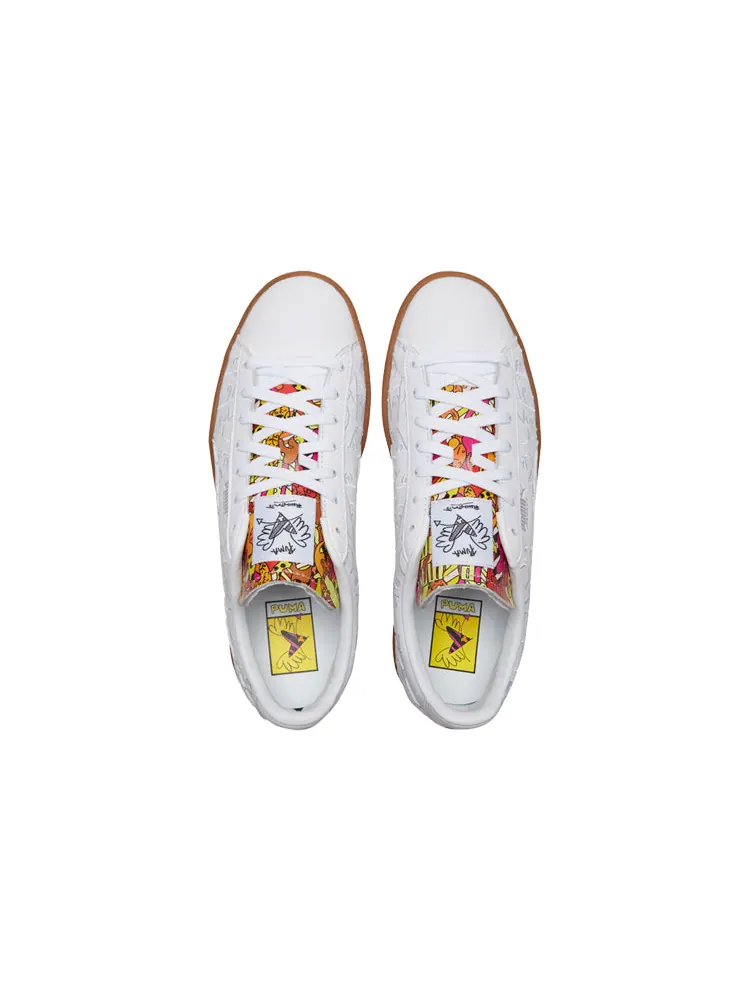 Кеды PUMA Romero Britto x Basket 'Embroidered - White Gum' — изображение 4 из 6, белый