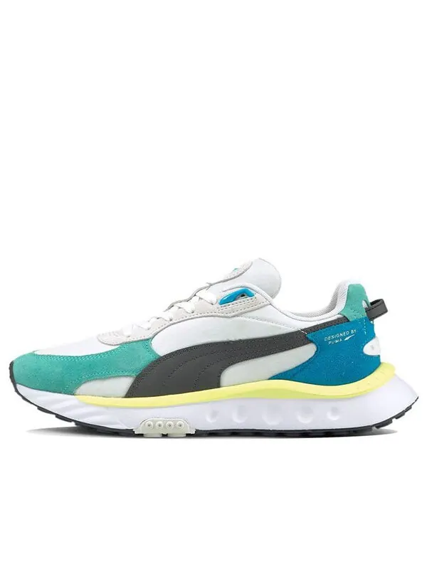 Кроссовки wild rider 'rollin' - elektro aqua' Puma — изображение 1 из 4, белый/синий/серый