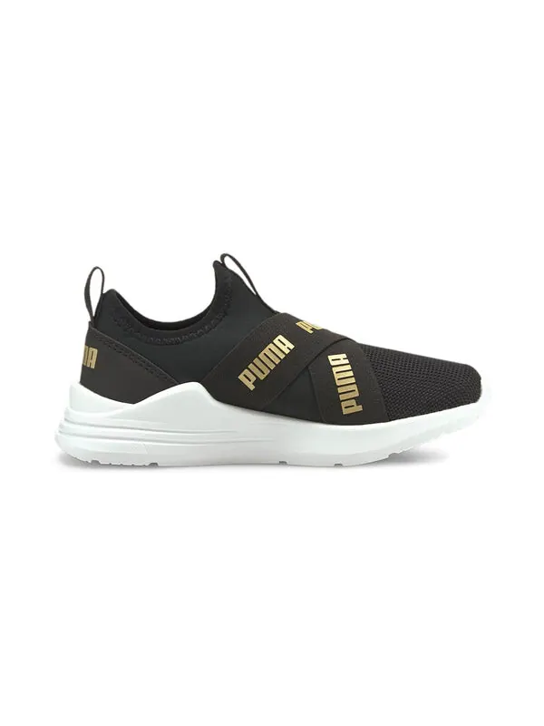 Кроссовки wired run slip-on 'black team gold' Puma — изображение 2 из 4, черный/золотистый