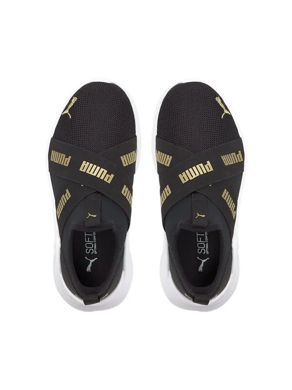 Кроссовки wired run slip-on 'black team gold' Puma — изображение 3 из 4, черный/золотистый