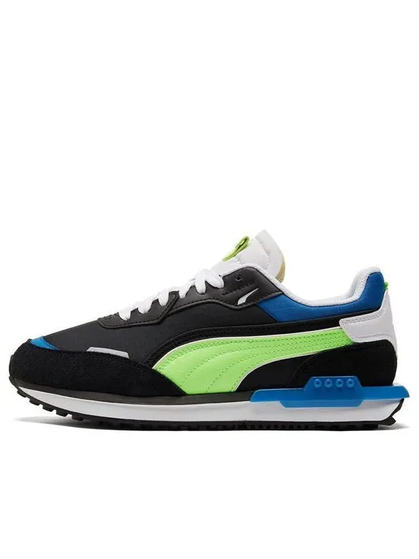 Кроссовки city rider 'electric - black green glare' Puma — изображение 1 из 4, черный/зеленый/синий