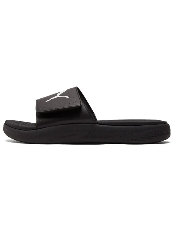 Тапочки softride slide 'black white' Puma — изображение 2 из 4, черный/белый