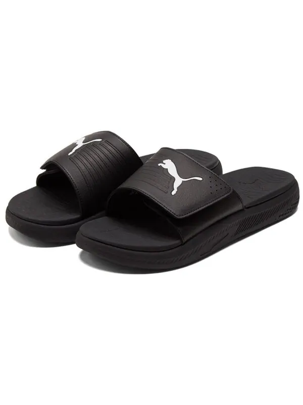 Тапочки softride slide 'black white' Puma — изображение 4 из 4, черный/белый