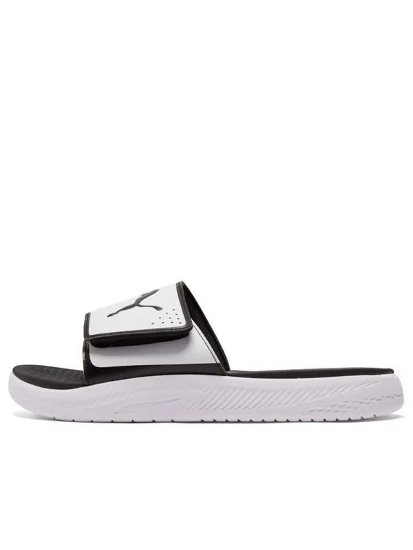 Тапочки softride slide 'white black' Puma — изображение 1 из 4, белый/черный