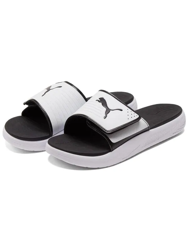 Тапочки softride slide 'white black' Puma — изображение 3 из 4, белый/черный