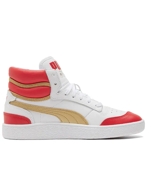 Кроссовки ralph sampson year of ox mid shoes white/red/gold Puma — изображение 2 из 4, белый/красный/золотистый