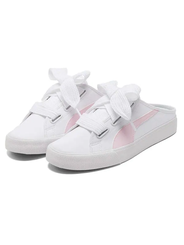 Кроссовки bari mule ribbon casual skateboarding shoes white pink Puma — изображение 3 из 4, белый/розовый