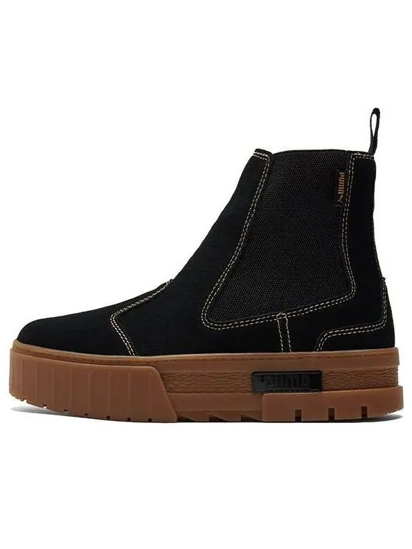Кроссовки mayze chelsea suede 'black gum' Puma — изображение 1 из 4, черный/коричневый