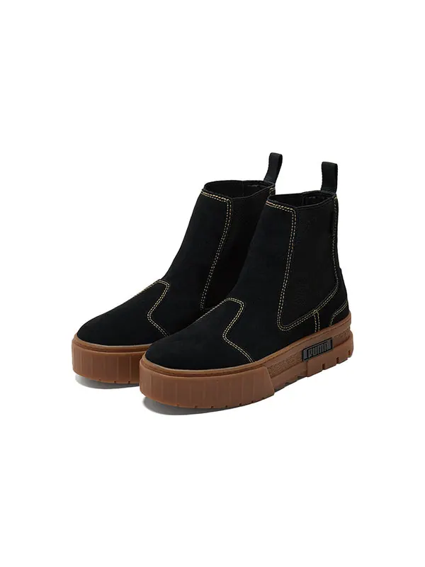 Кроссовки mayze chelsea suede 'black gum' Puma — изображение 3 из 4, черный/коричневый