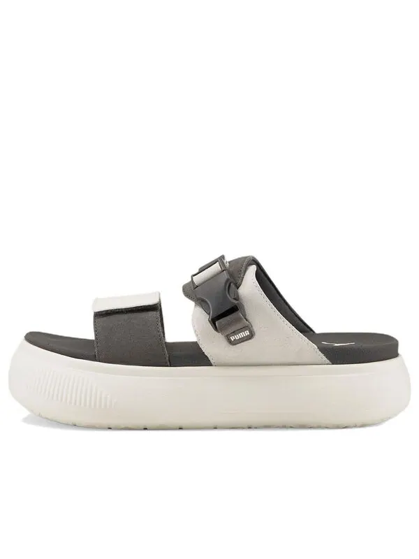 Тапочки suede mayu sandal 'marshmallow dark shadow' Puma — изображение 1 из 4, серый/черный