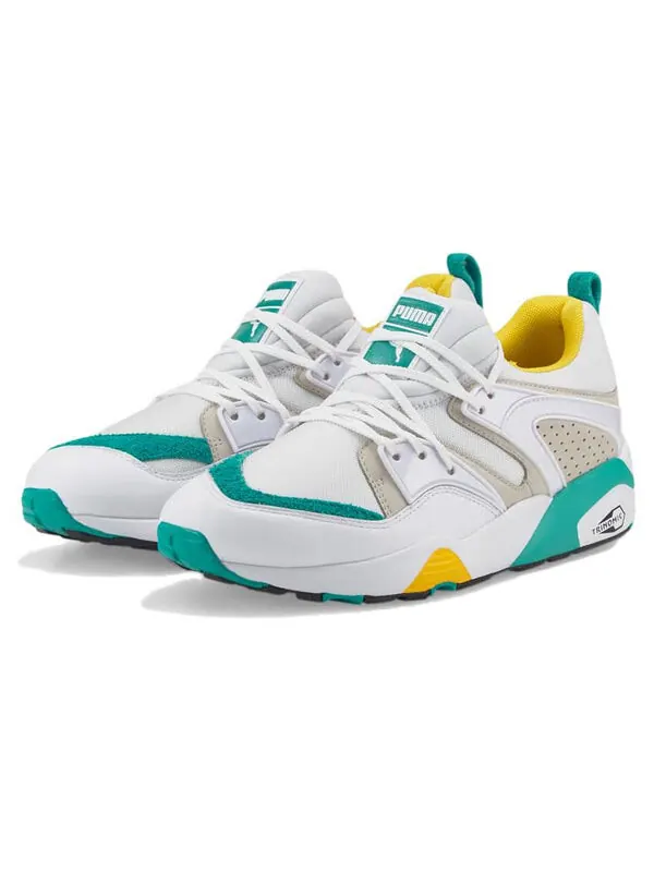 Кроссовки blaze of glory retro 'white spectra green' Puma — изображение 3 из 4, белый/синий/зеленый