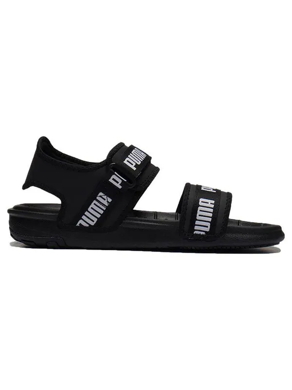 Сандалии softride slide 'wordmark - black white' Puma — изображение 2 из 4, черный