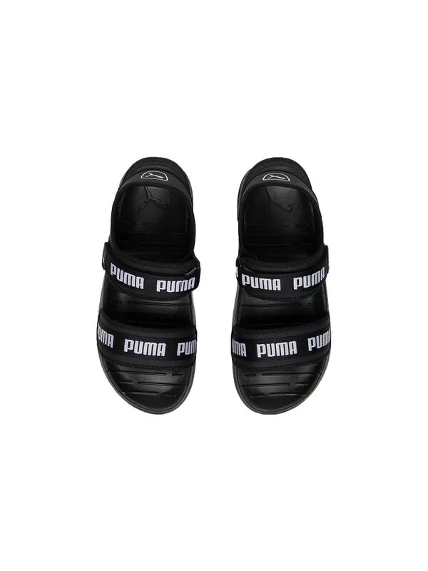 Сандалии softride slide 'wordmark - black white' Puma — изображение 4 из 4, черный