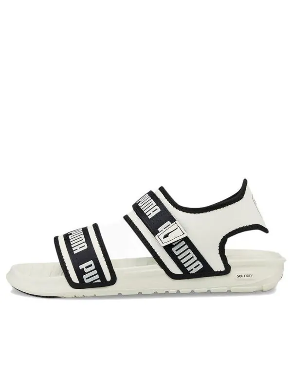 Сандалии softride slide 'wordmark - marshmallow' Puma — изображение 1 из 4, белый/черный