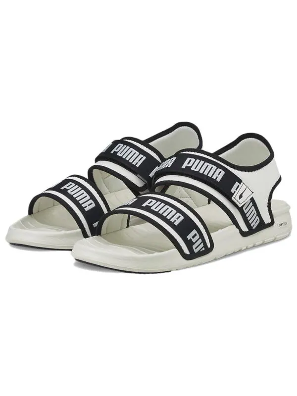 Сандалии softride slide 'wordmark - marshmallow' Puma — изображение 3 из 4, белый/черный