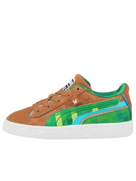 Кроссовки x minecraft suede 'grass block' Puma — изображение 1 из 4, коричневый/зеленый