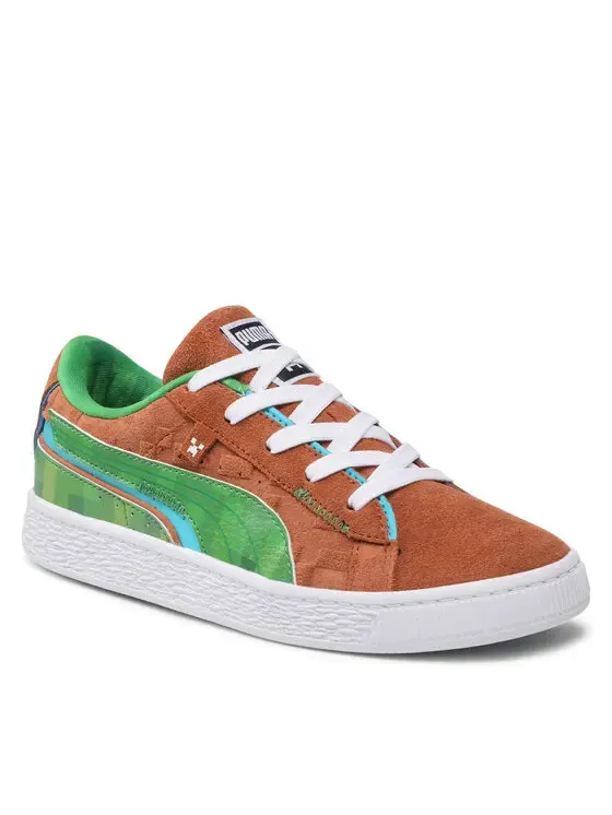 Кроссовки x minecraft suede 'grass block' Puma — изображение 3 из 4, коричневый/зеленый
