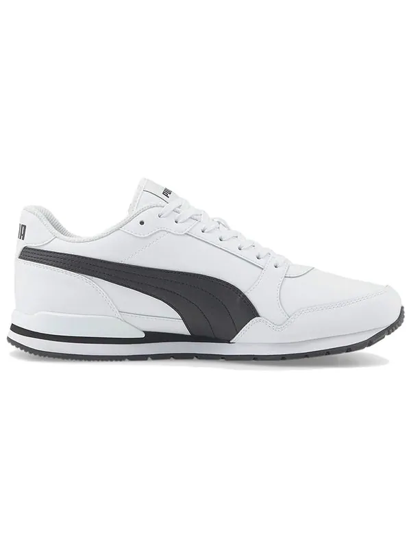 Кроссовки st runner v3 leather 'white black' Puma — изображение 2 из 4, белый/черный
